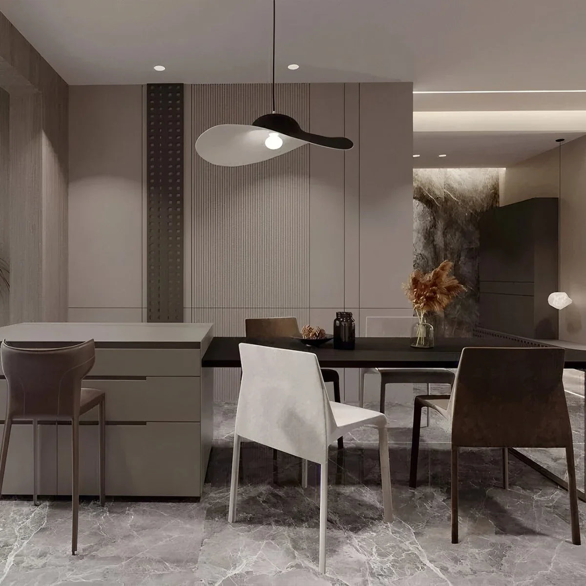 Feyran Straw Hat Acoustic Pendant Light for Dining room