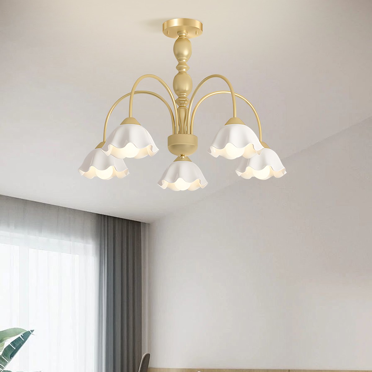 Feyran French Pastoral Style Flower Chandelier