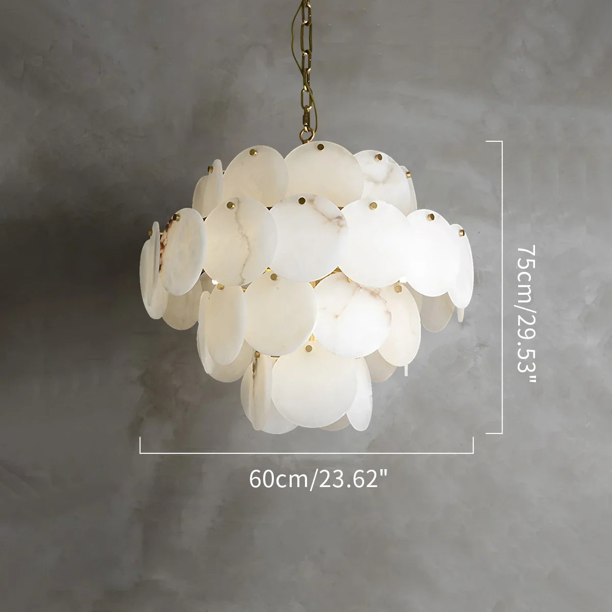 Feyran Modern Round Shell Spanish Alabaster Chandelier