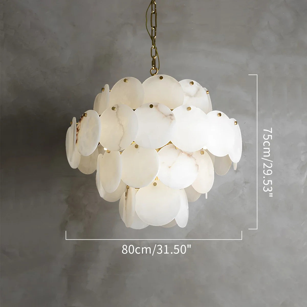 Feyran Modern Round Shell Spanish Alabaster Chandelier