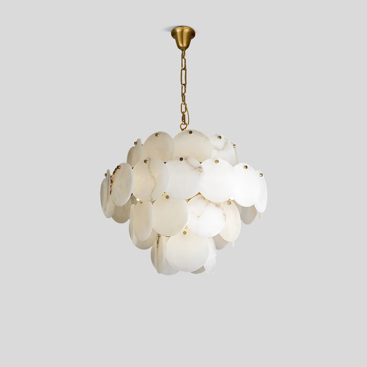 Feyran Modern Round Shell Spanish Alabaster Chandelier
