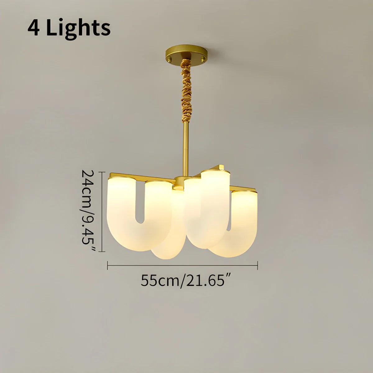 Feyran U-Shaped Milk Glass Chandelier
