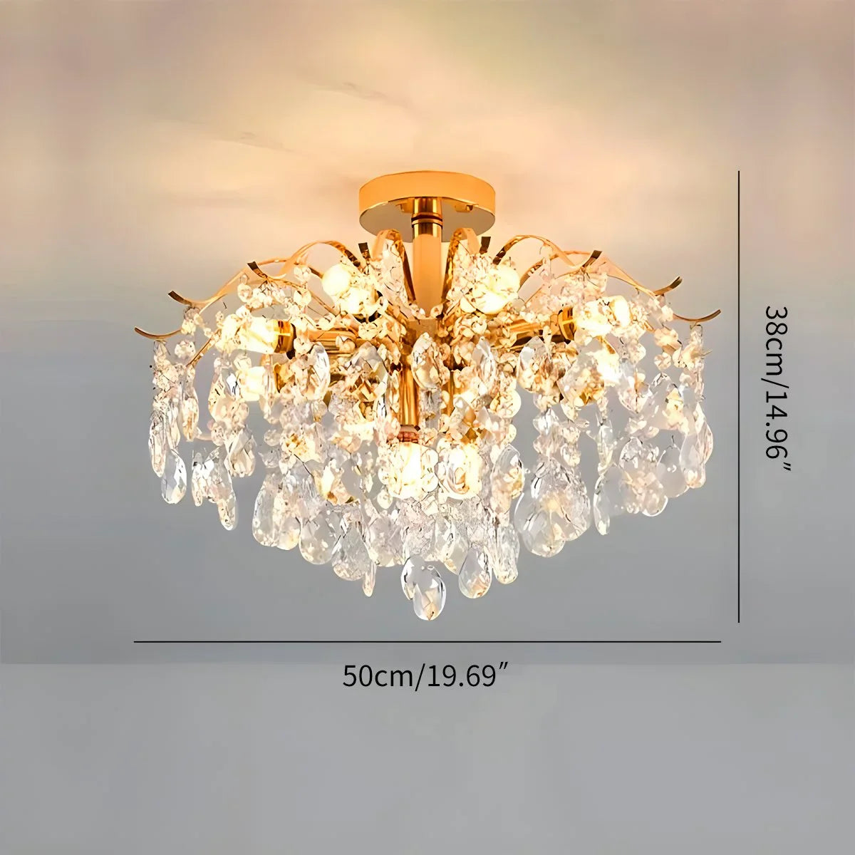 Feyran French Vintage Crystal Ceiling Chandelier