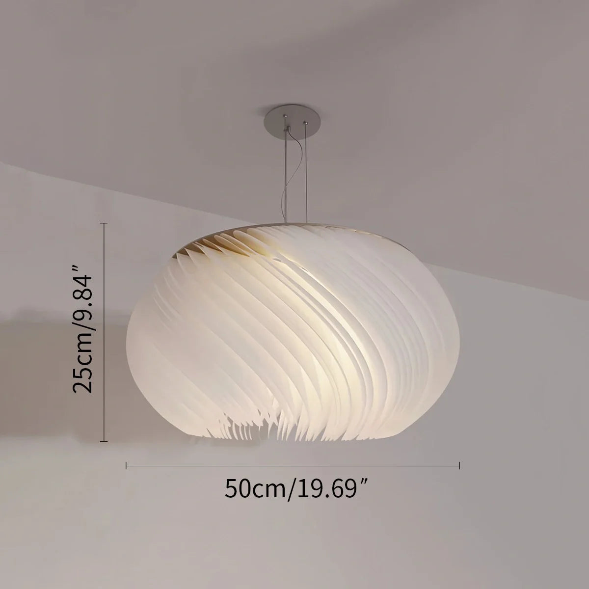 Feyran White Acrylic Petal Pendant Light for Living Room