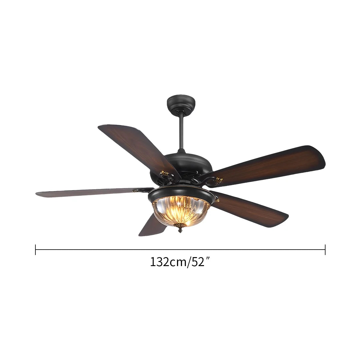 Feyran Vintage Wood Ceiling Fan Lamp for Living Room
