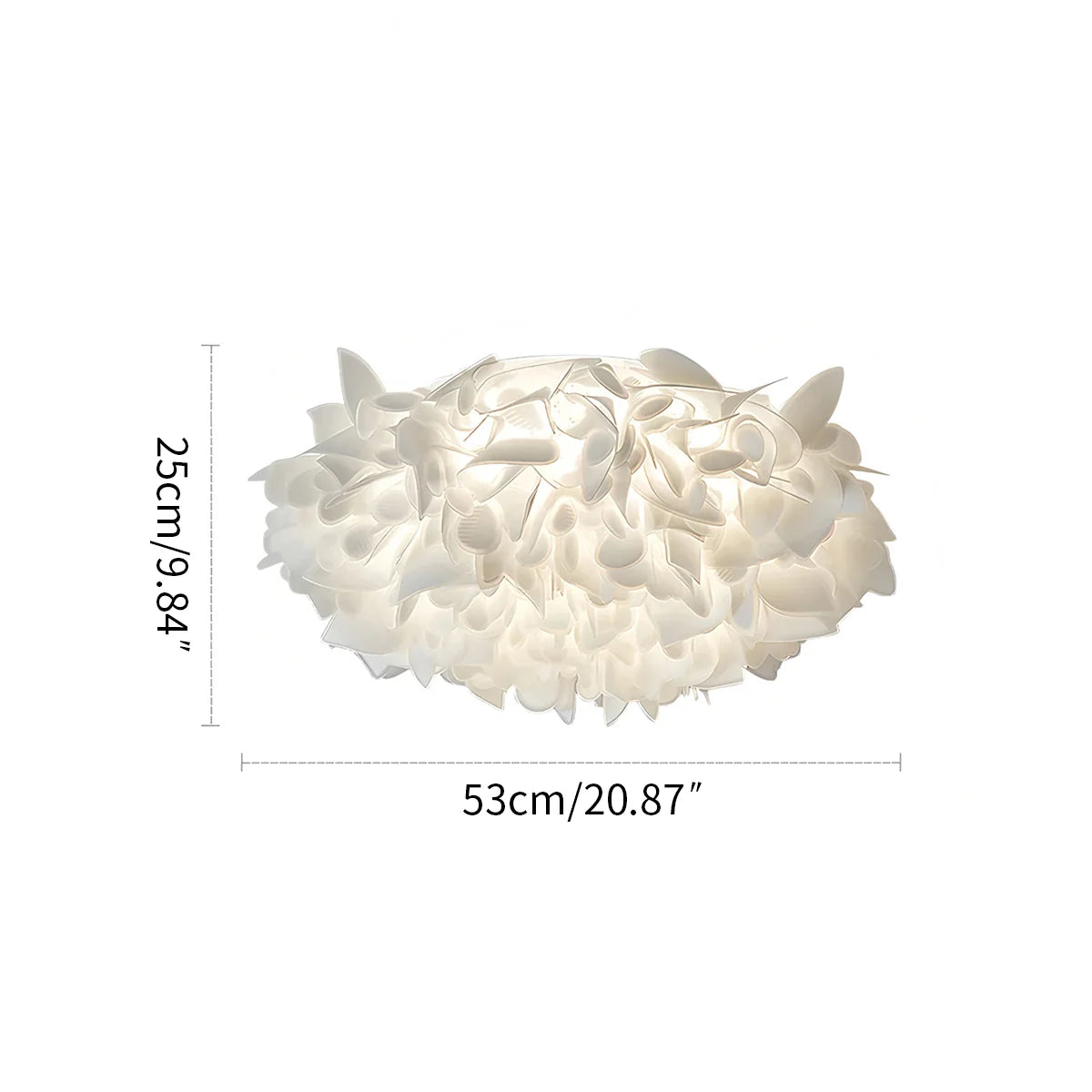 Feyran White Flower-Shaped Flush Mount Ceiling Light