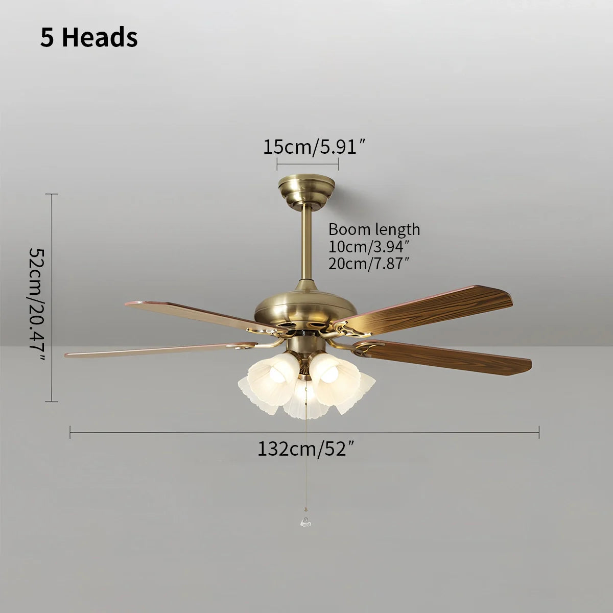 Feyran American Retro Ceiling Fan Light for Dining Room