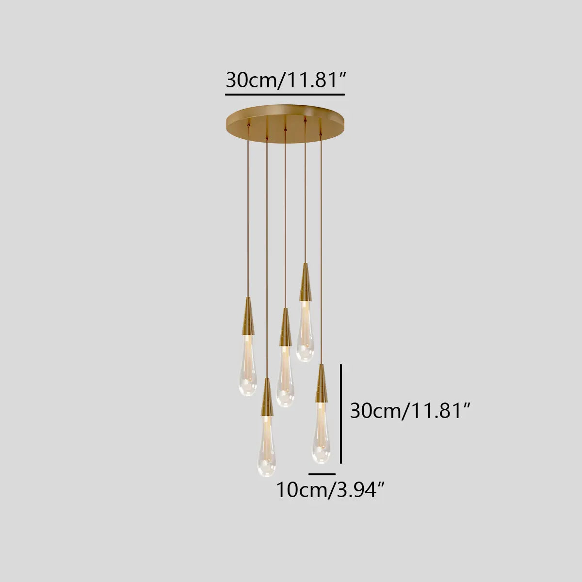 Feyran Drop Crystal Chrome Pendant Light for Bedroom
