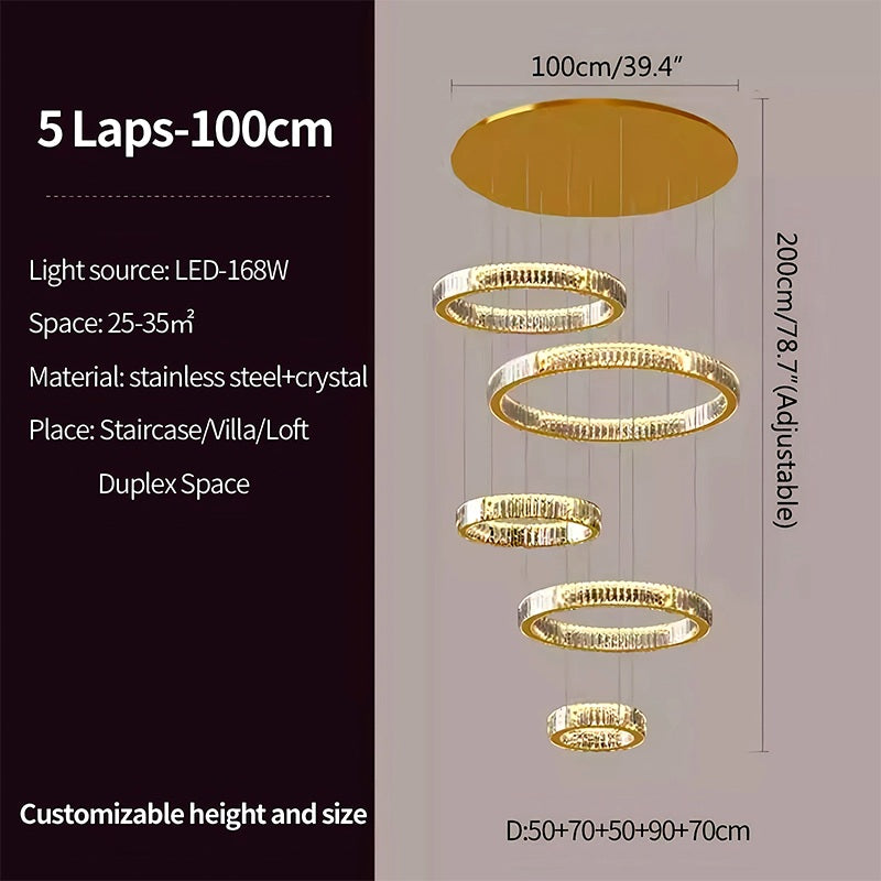 Feyran Nordic Circular Villa Crystal Chandelier