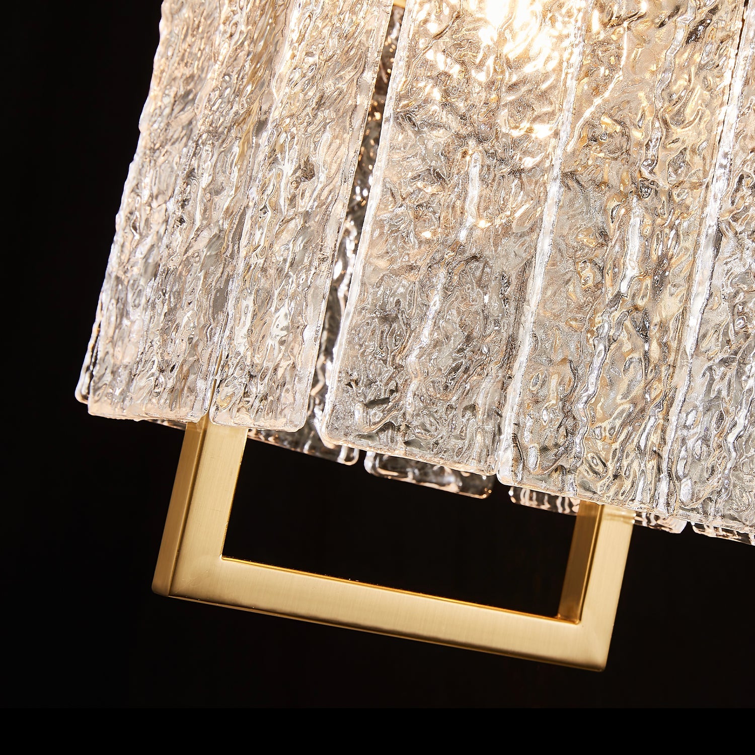Square Frame Cracked Glass Lampshade Pendant Light - Detail | Feyran