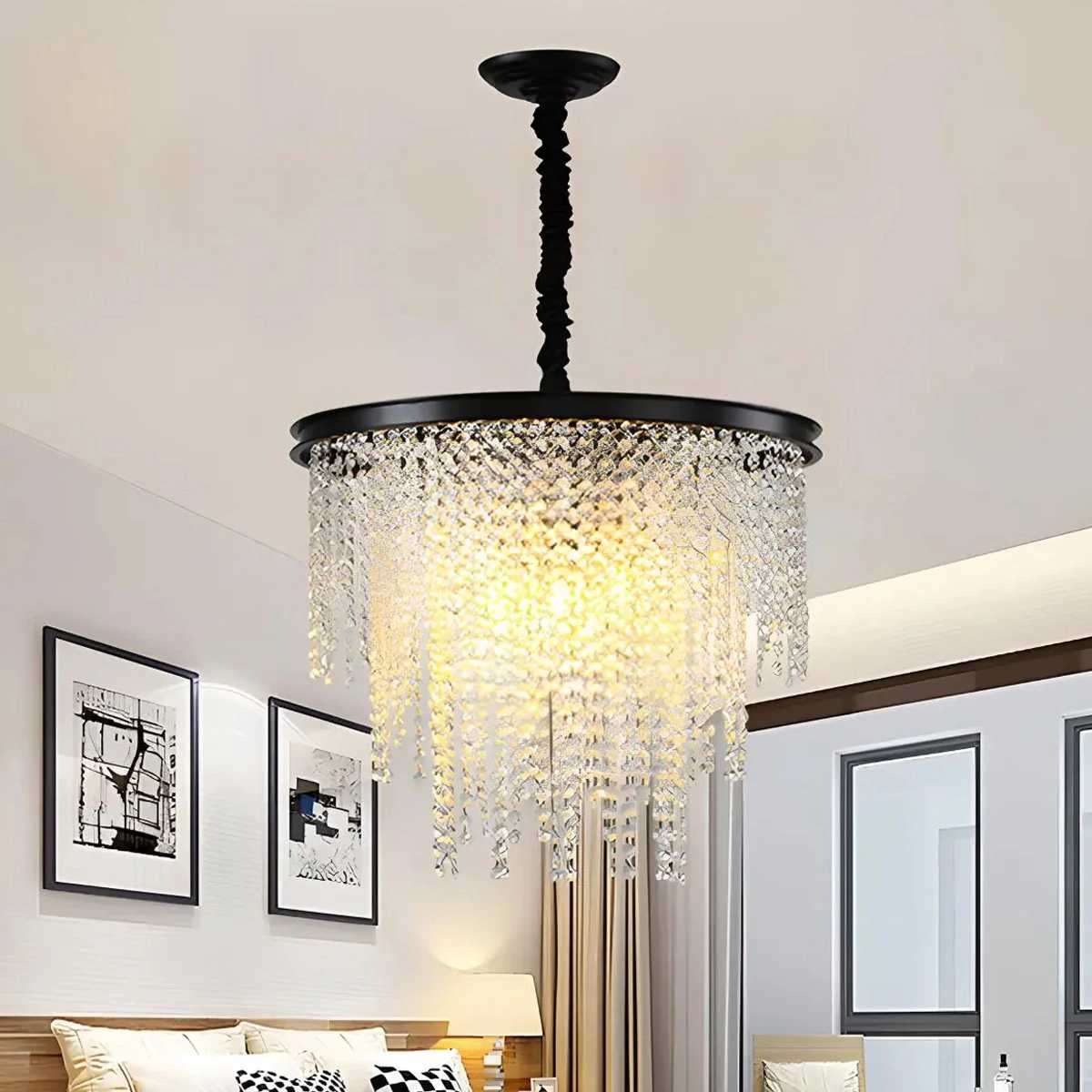 Feyran Octagonal Beaded Crystal Chandelier