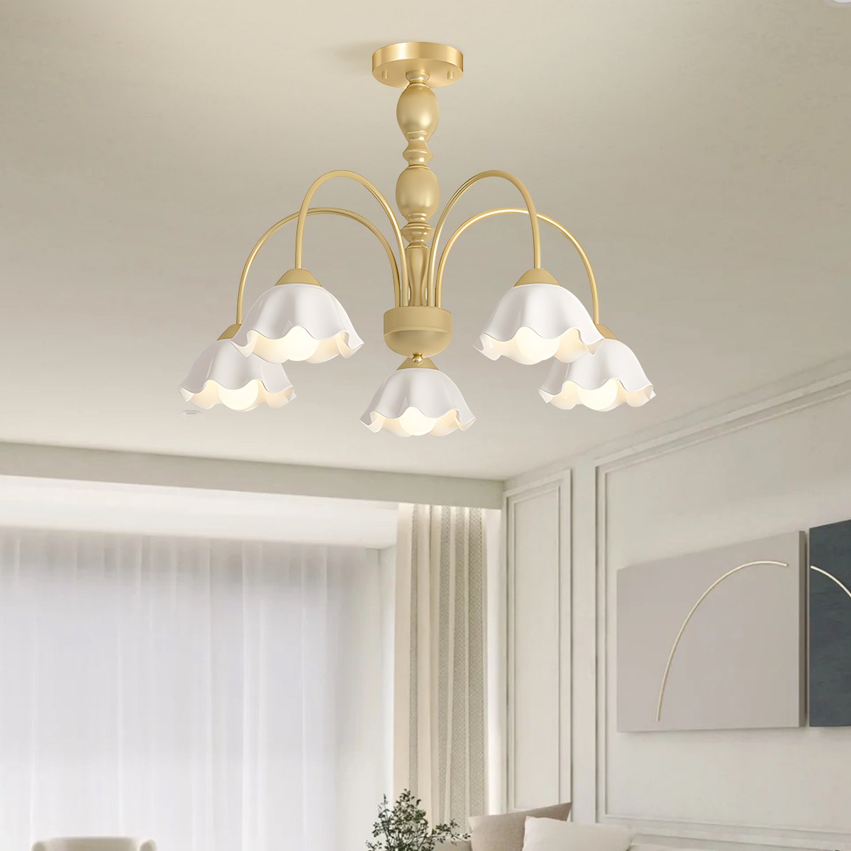 Feyran French Pastoral Style Flower Chandelier