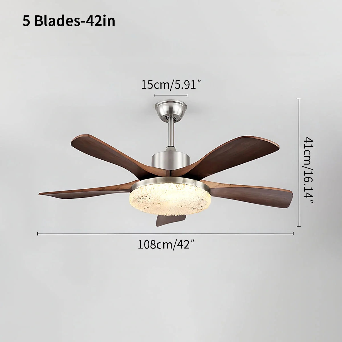 Feyran Vintage Luxury Solid Wood Ceiling Fan Light