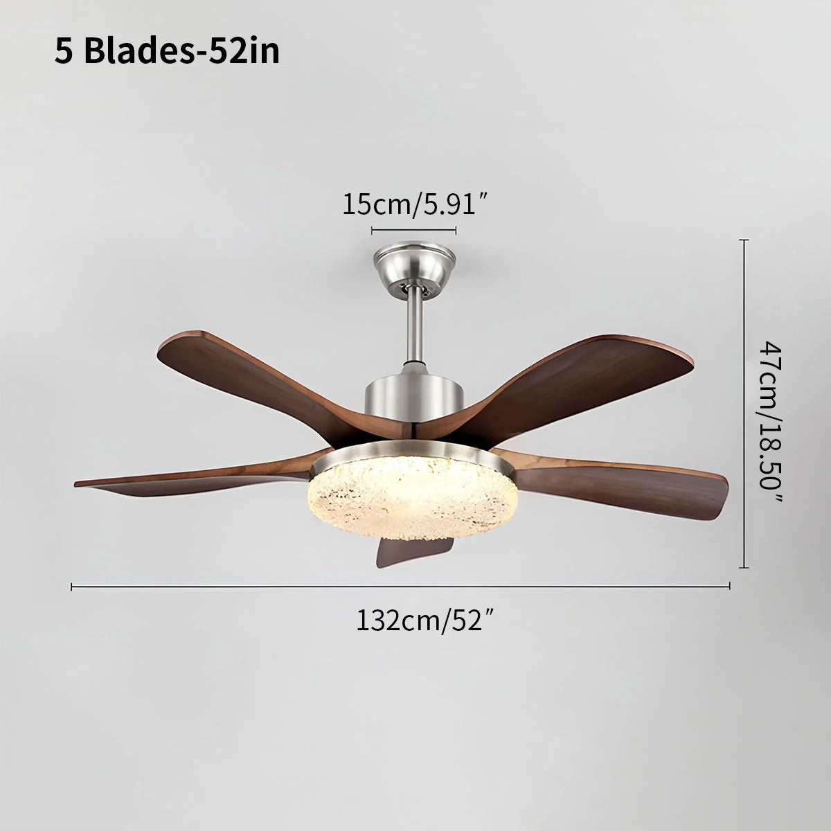 Feyran Vintage Luxury Solid Wood Ceiling Fan Light