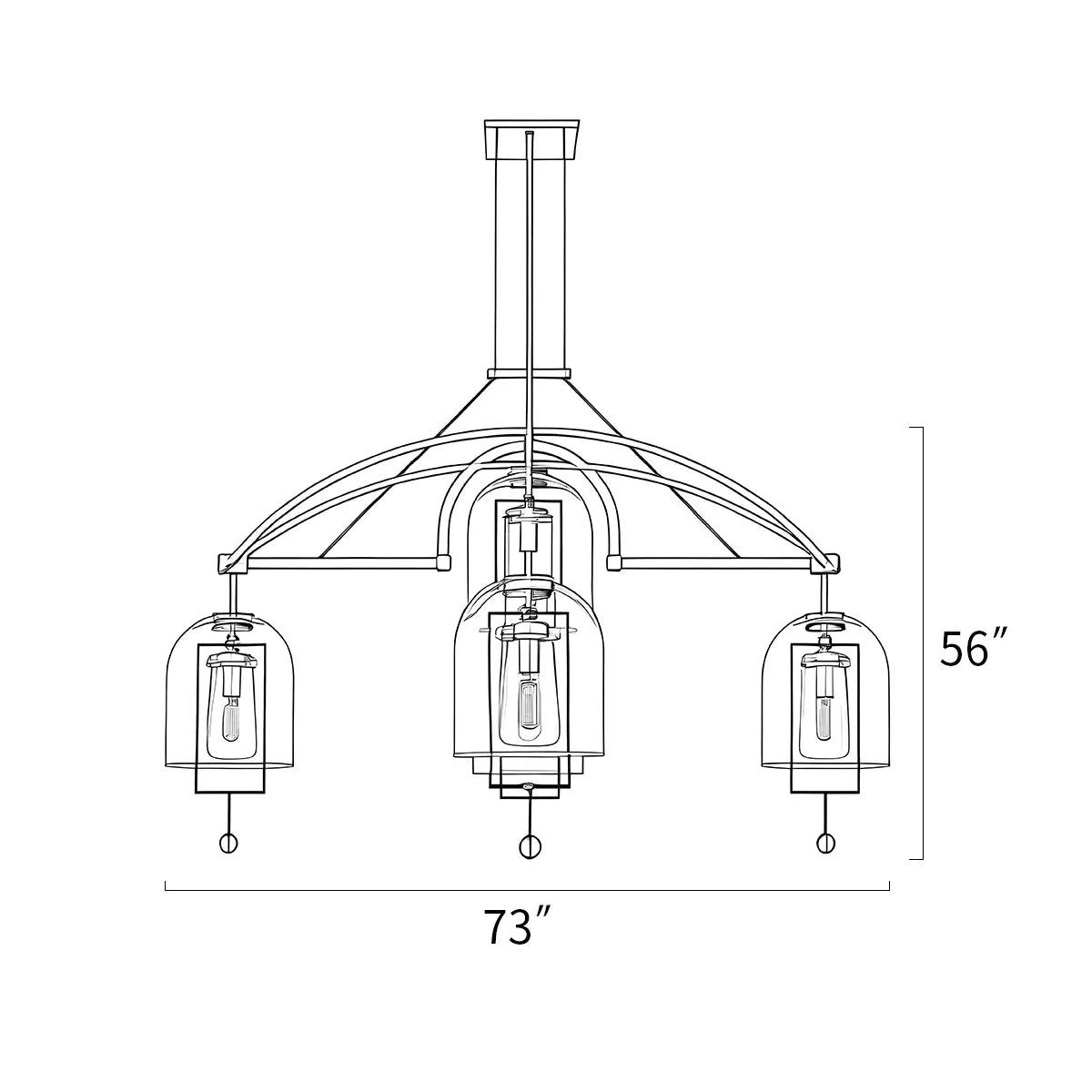 Feyran Bell Glass Chandelier for Living Room