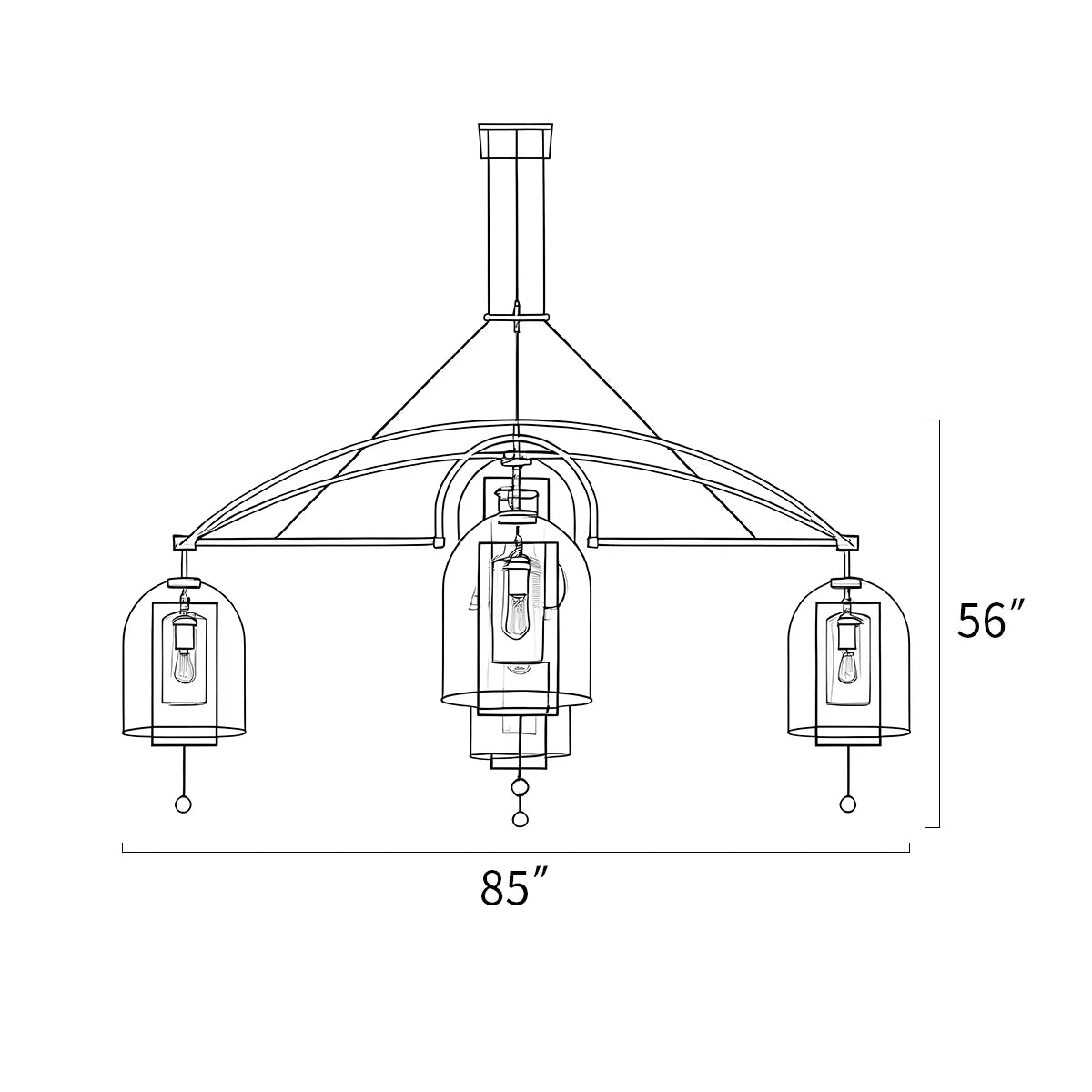 Feyran Bell Glass Chandelier for Living Room