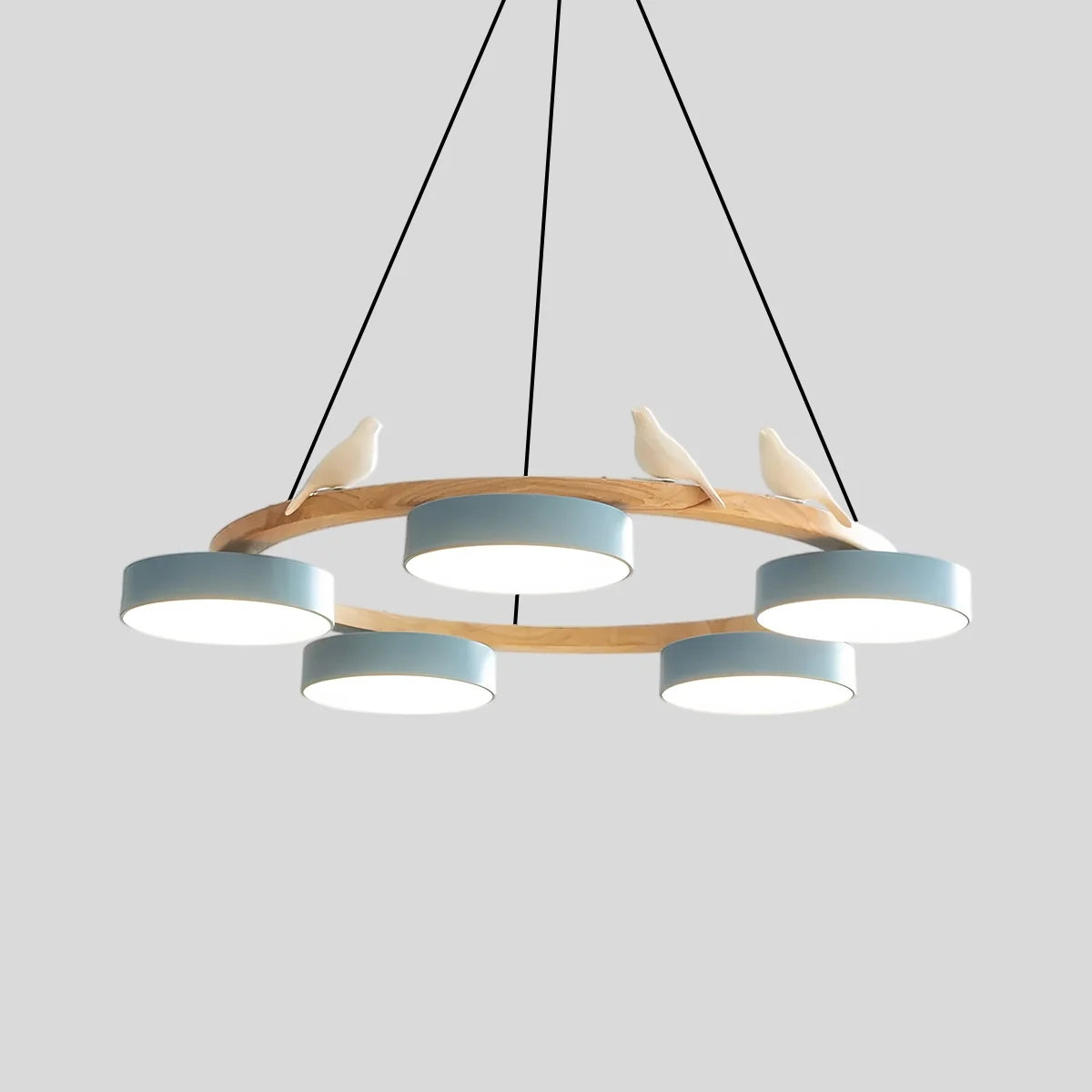 Feyran Sienna Bird Round Chandelier for Living Room