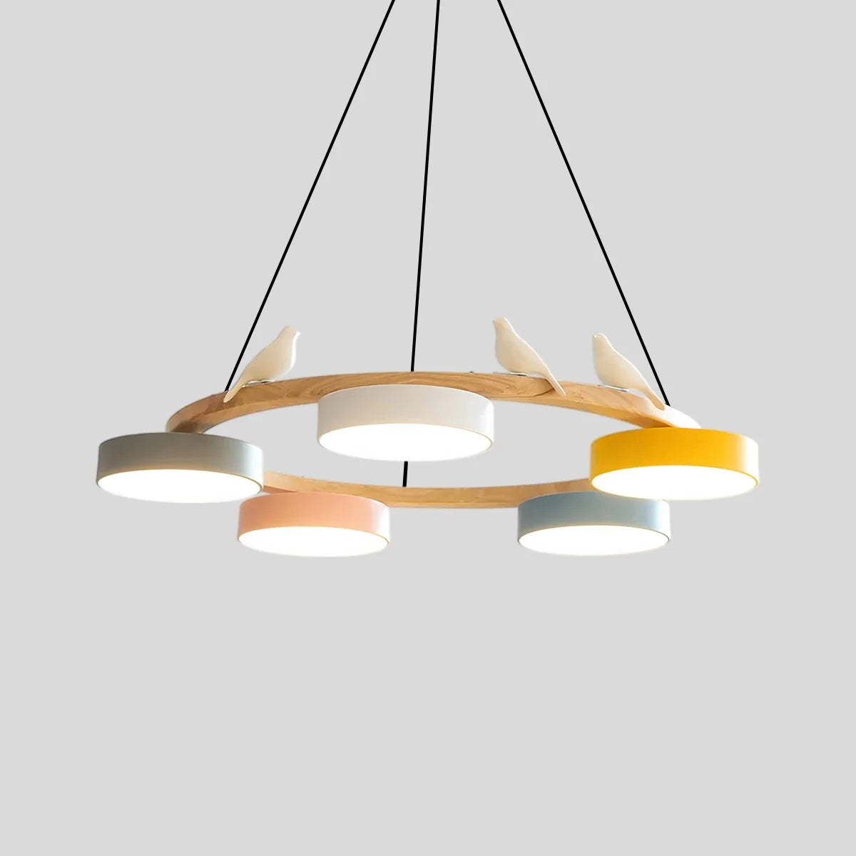 Feyran Sienna Bird Round Chandelier for Living Room