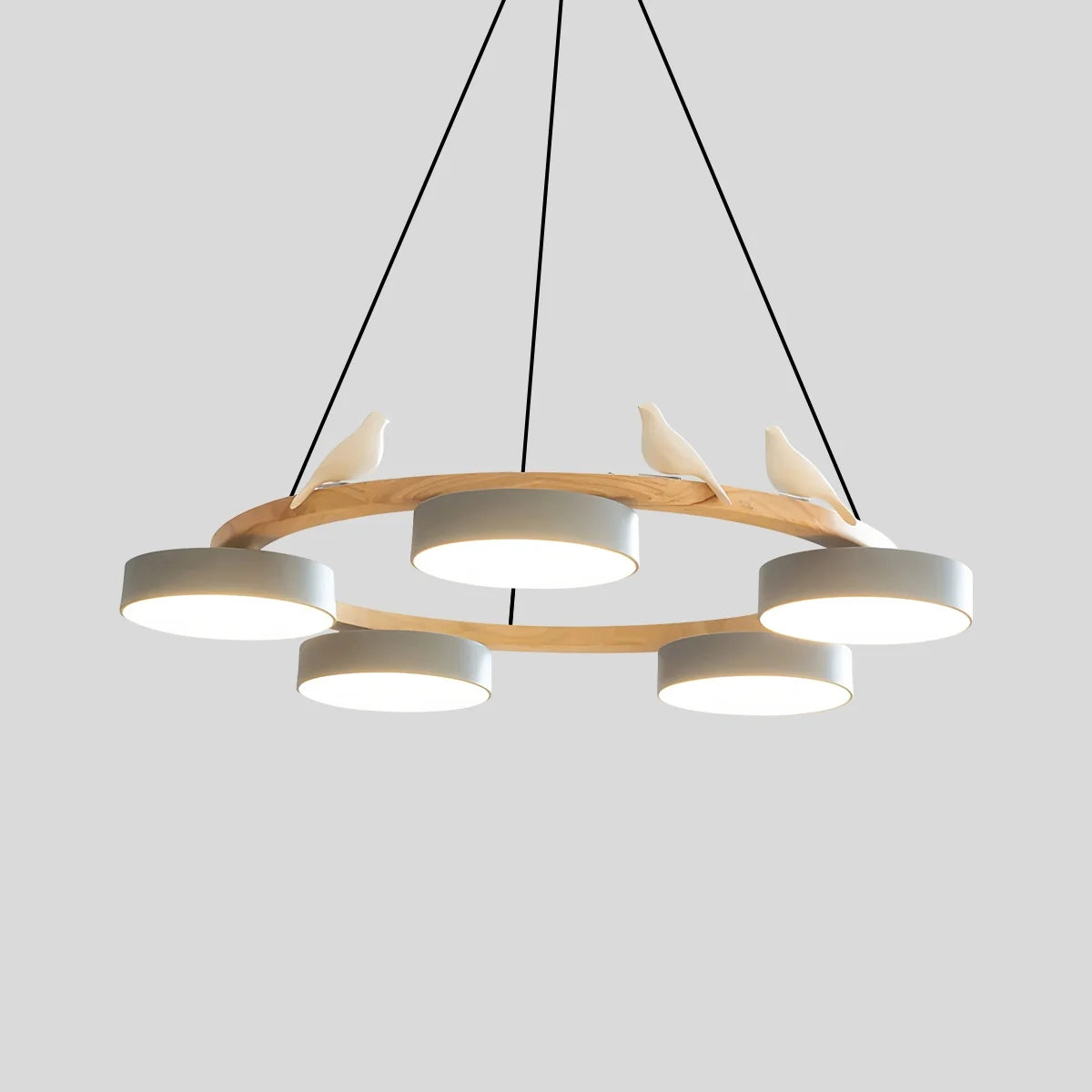 Feyran Sienna Bird Round Chandelier for Living Room