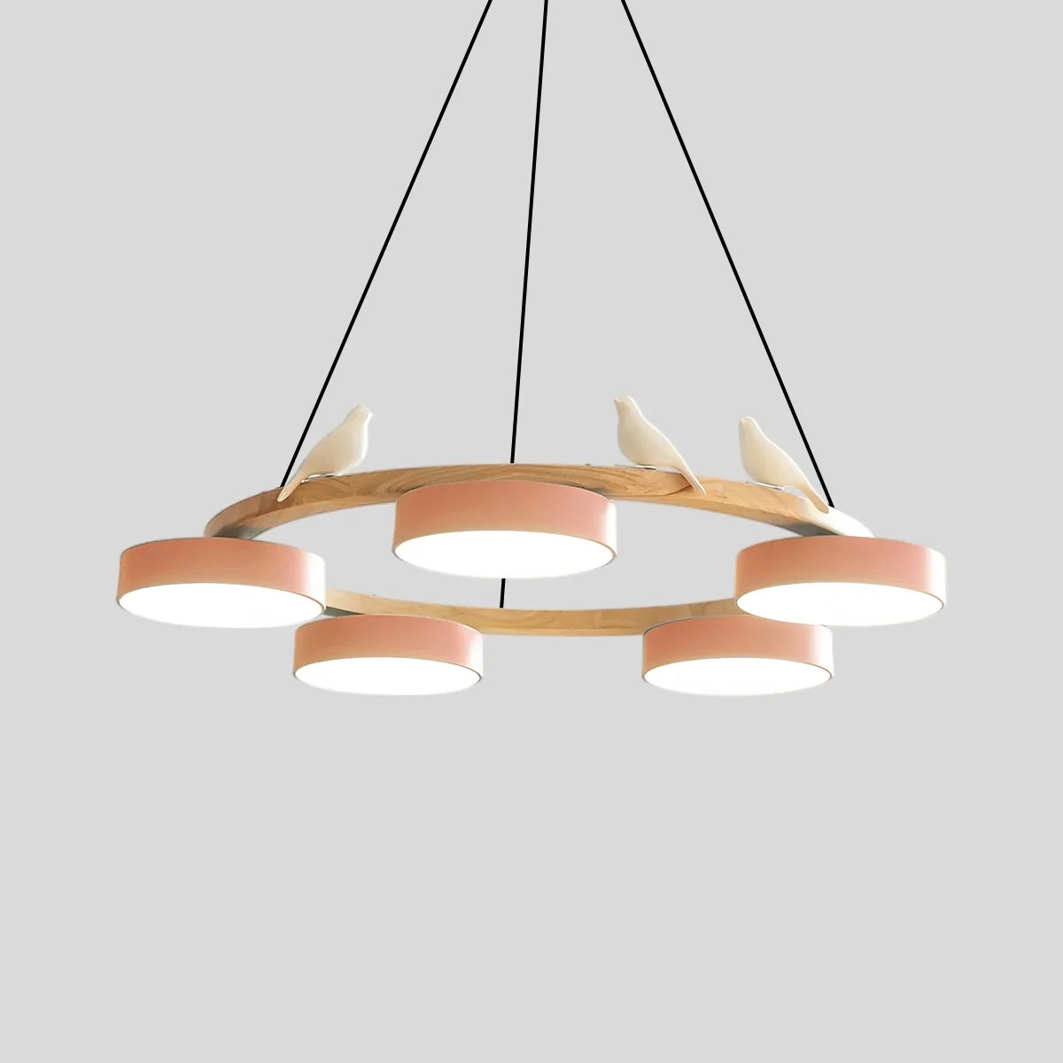 Feyran Sienna Bird Round Chandelier for Living Room