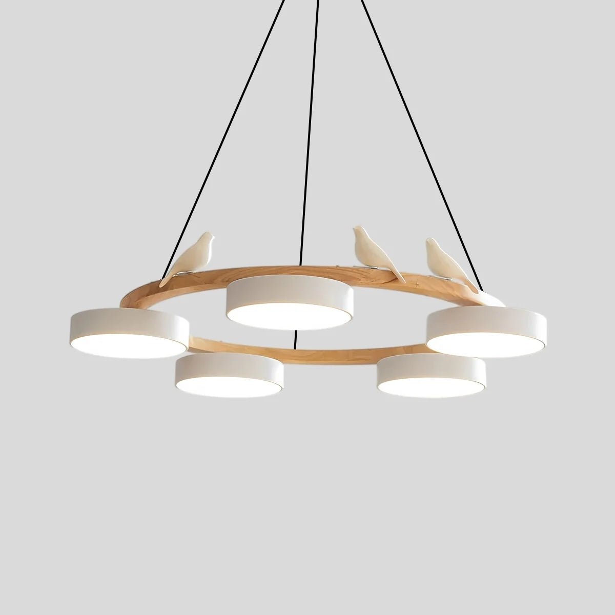 Feyran Sienna Bird Round Chandelier for Living Room