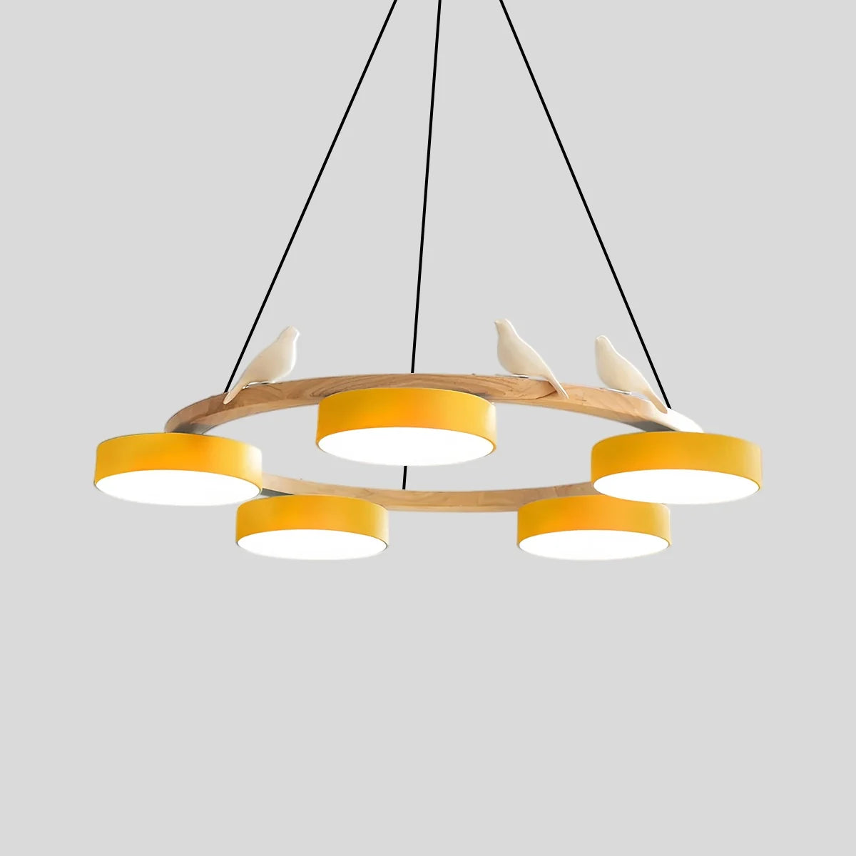 Feyran Sienna Bird Round Chandelier for Living Room