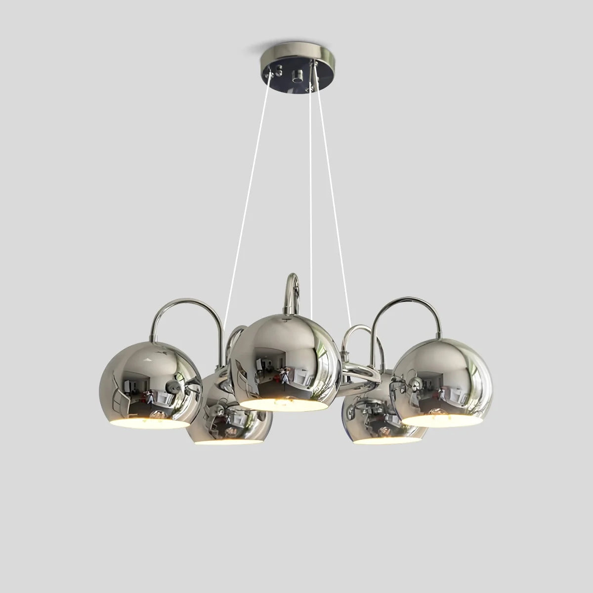 Feyran Bauhaus Style Antique Chrome Chandelier