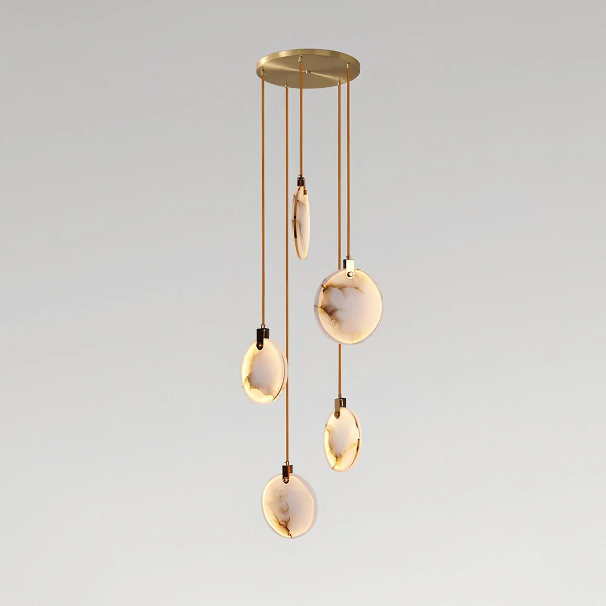 Feyran Moonshade Natural Alabaster Pendant Chandelier