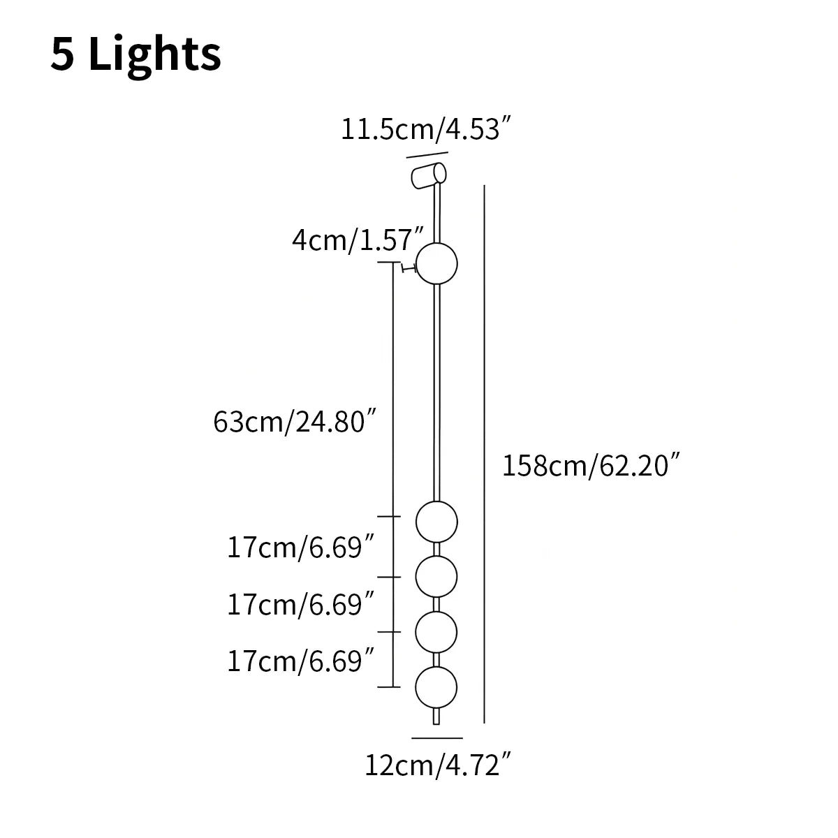 Feyran Vertical Balls Wall Lamp for Corridor