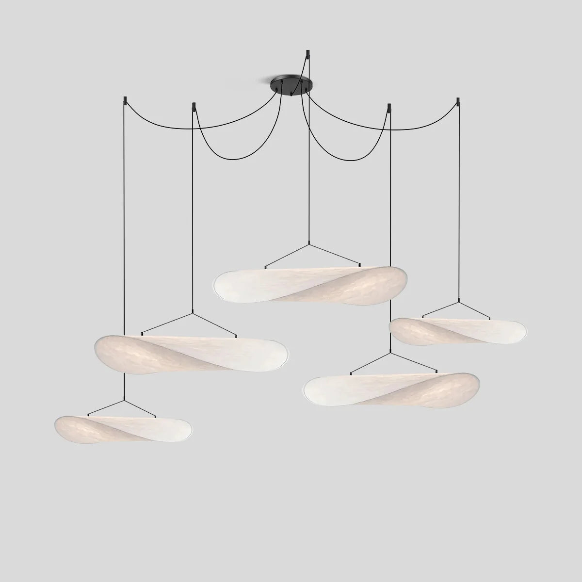 Feyran Zen Art Cloud Shape Silk Pendant Light for Living Room