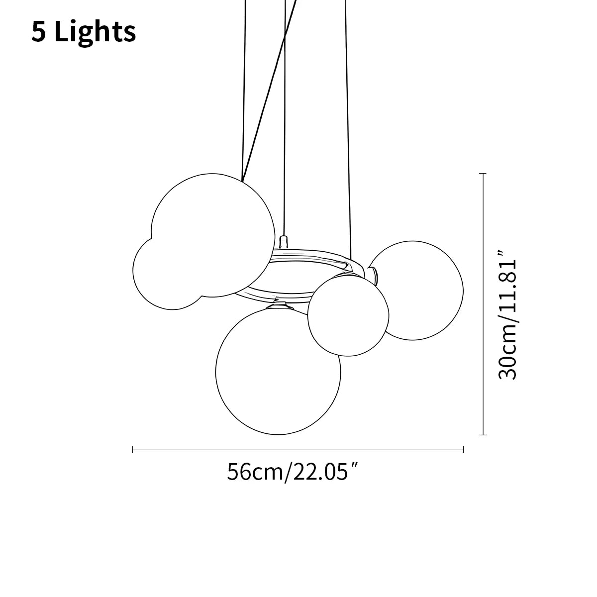 Feyran Luxurious Single-Tone Glass Spheres Chandelier