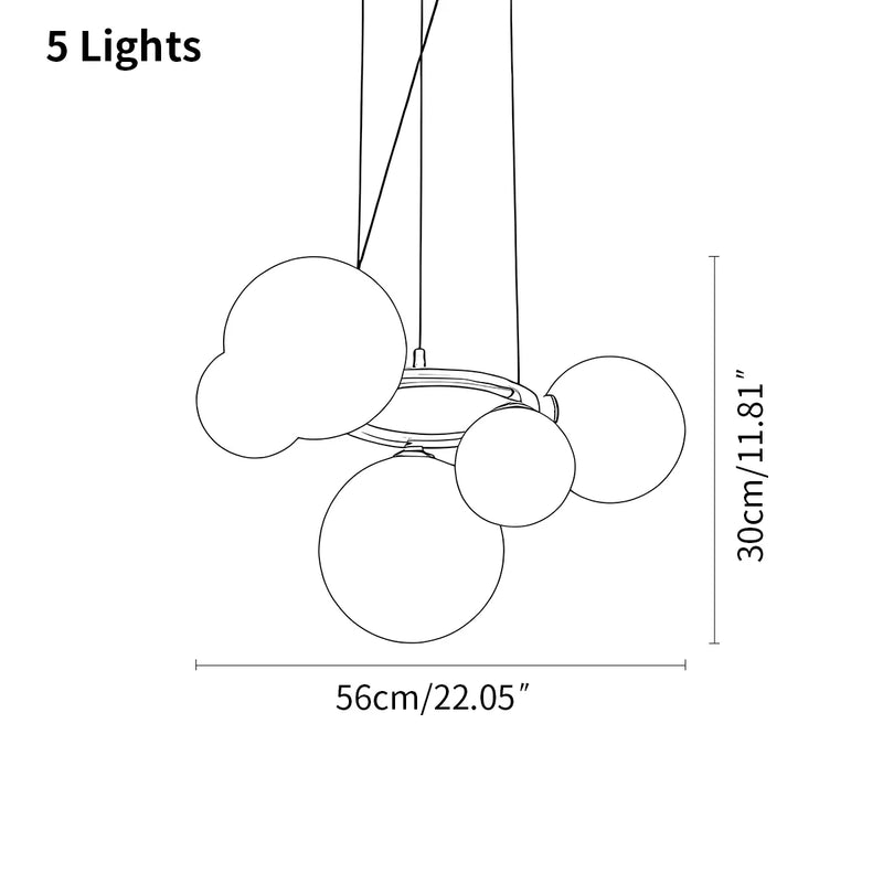 Feyran Luxurious Single-Tone Glass Spheres Chandelier