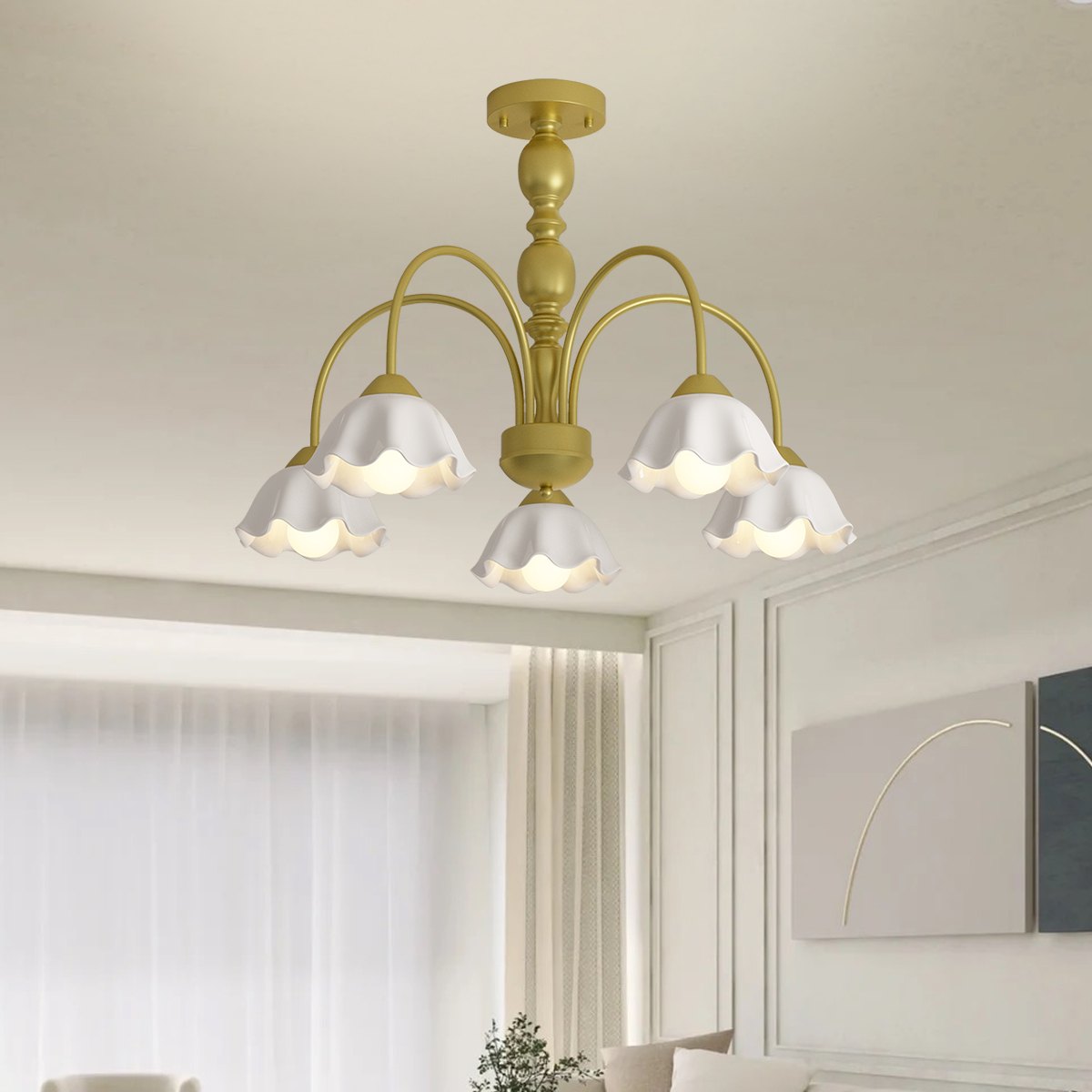 Feyran French Pastoral Style Flower Chandelier