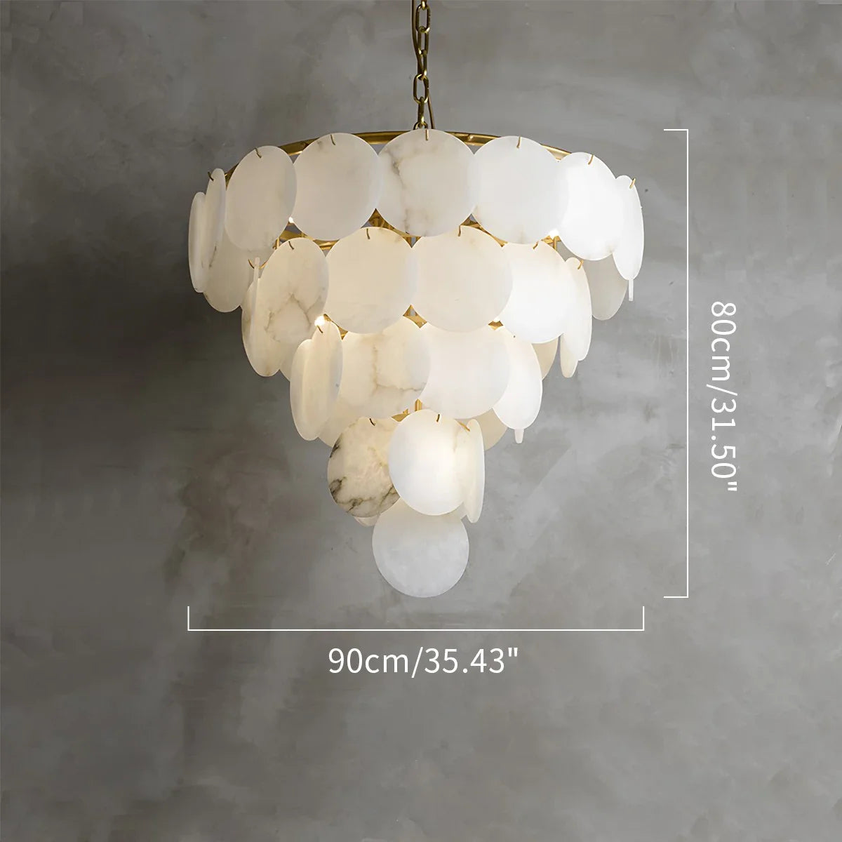 Feyran Modern Round Shell Spanish Alabaster Chandelier