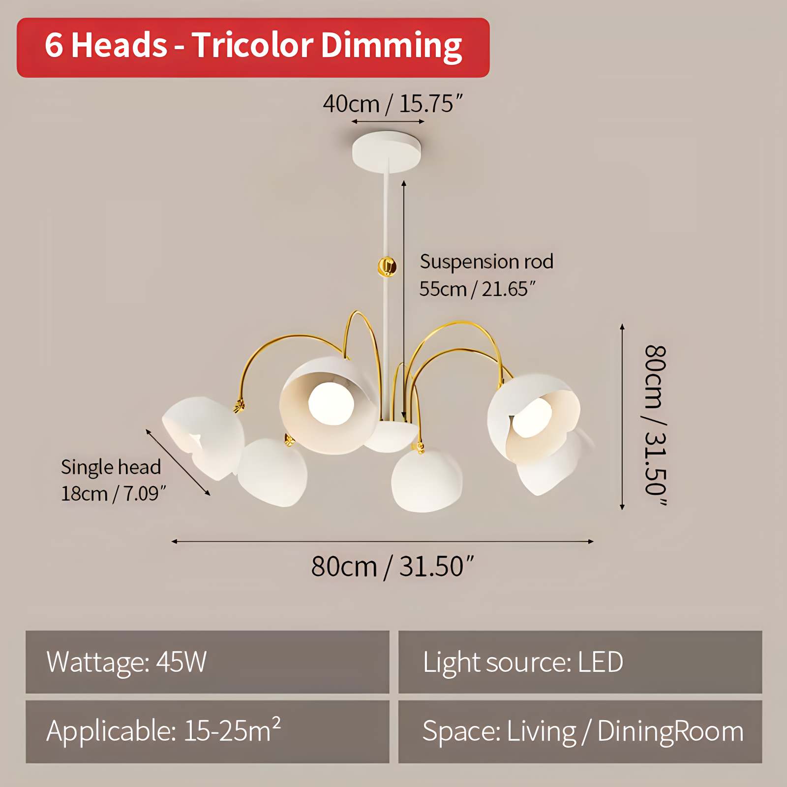 Feyran French Flower Shaped Chandelier