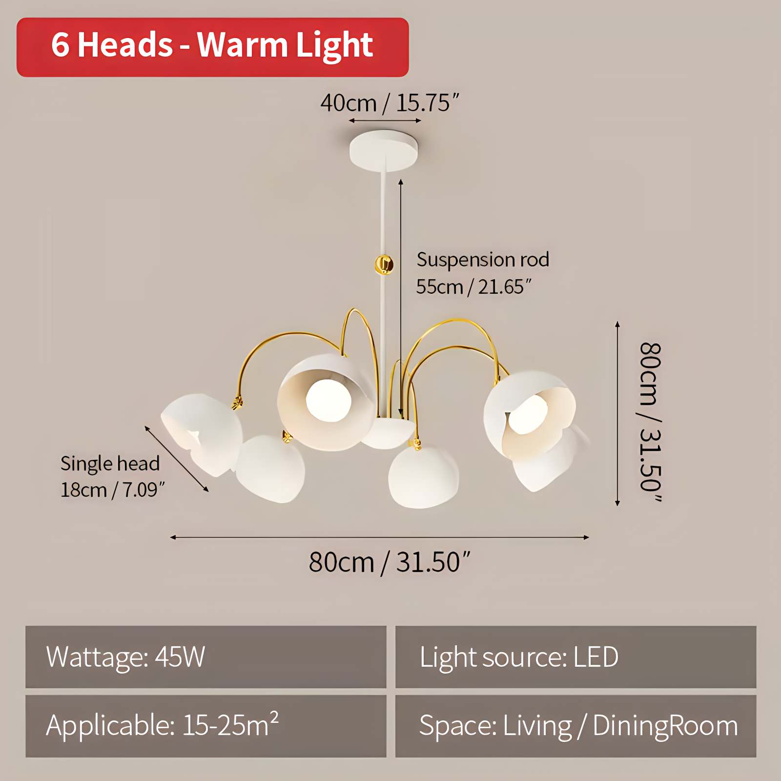 Feyran French Flower Shaped Chandelier