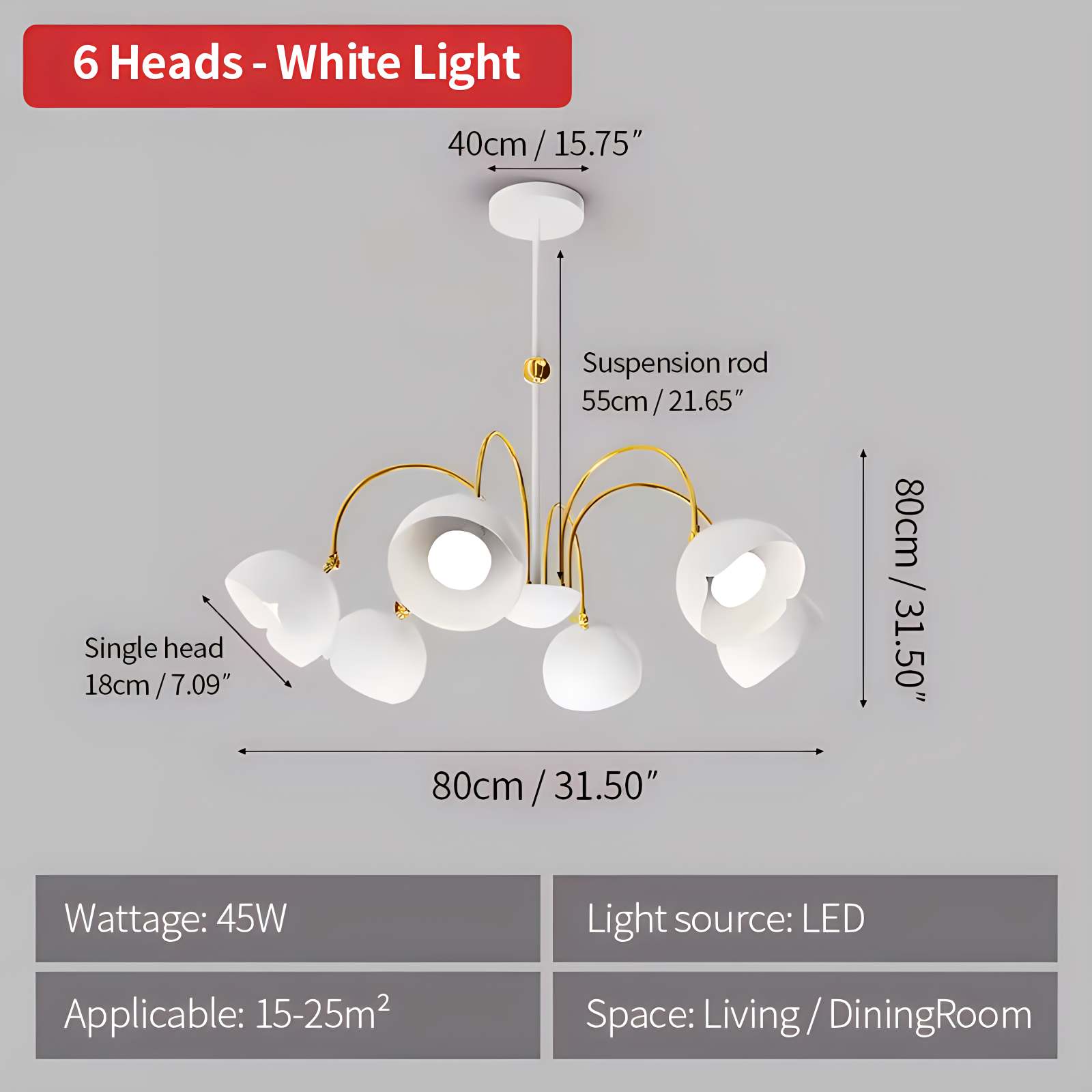 Feyran French Flower Shaped Chandelier