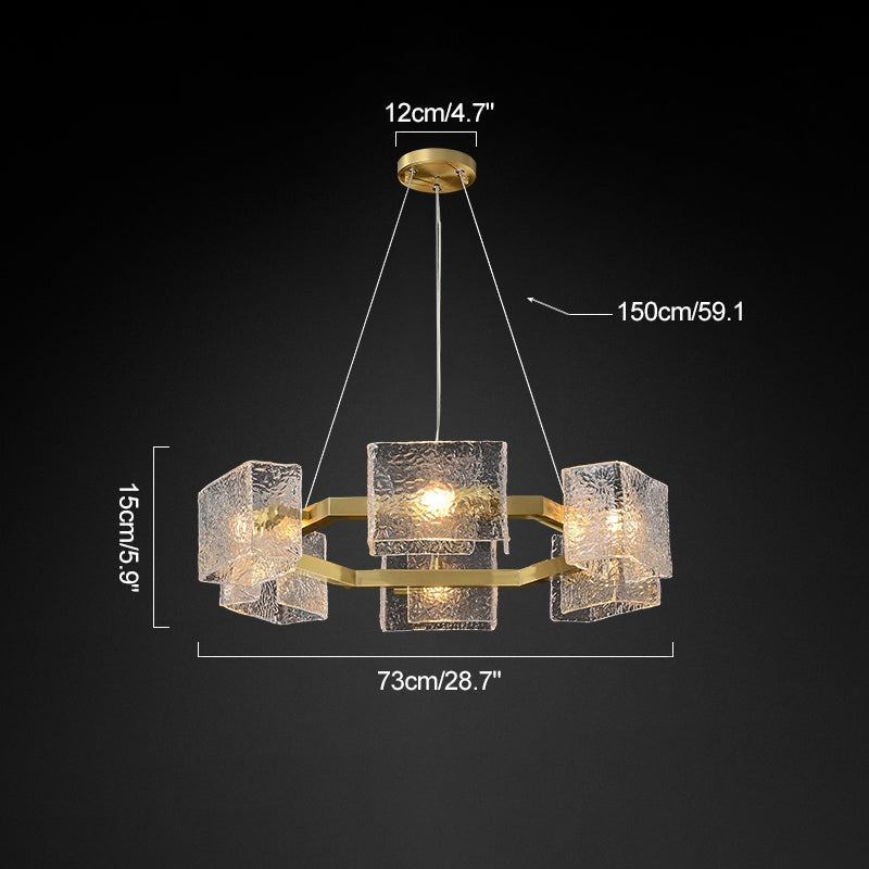 Feyran Textured Glass Round Chandelier
