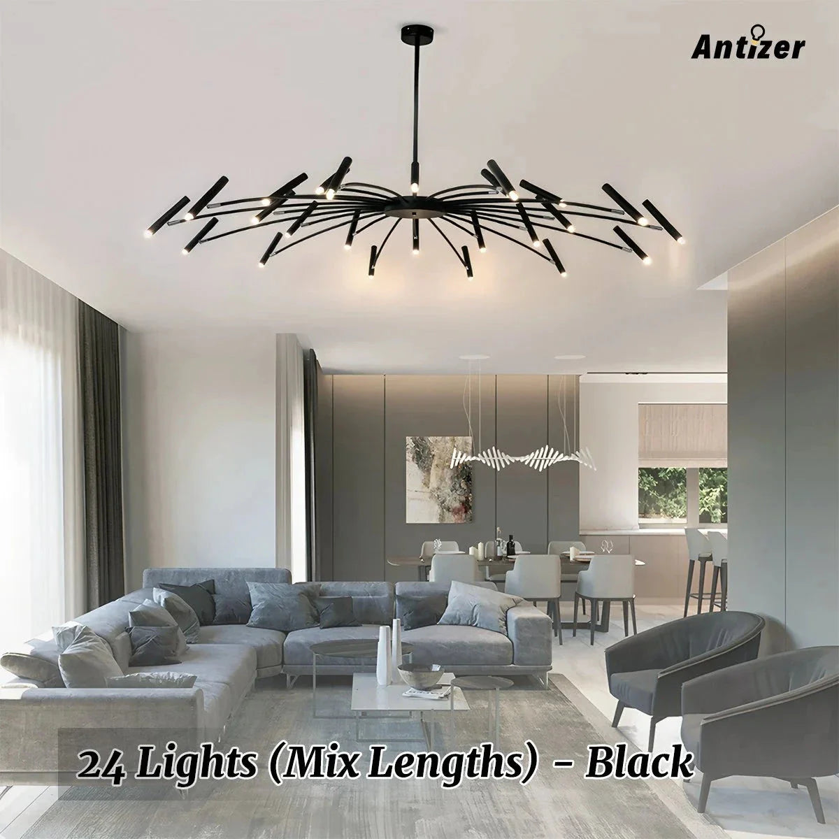 Feyran Modern Adjustable Candelabra Chandelier for Living Room