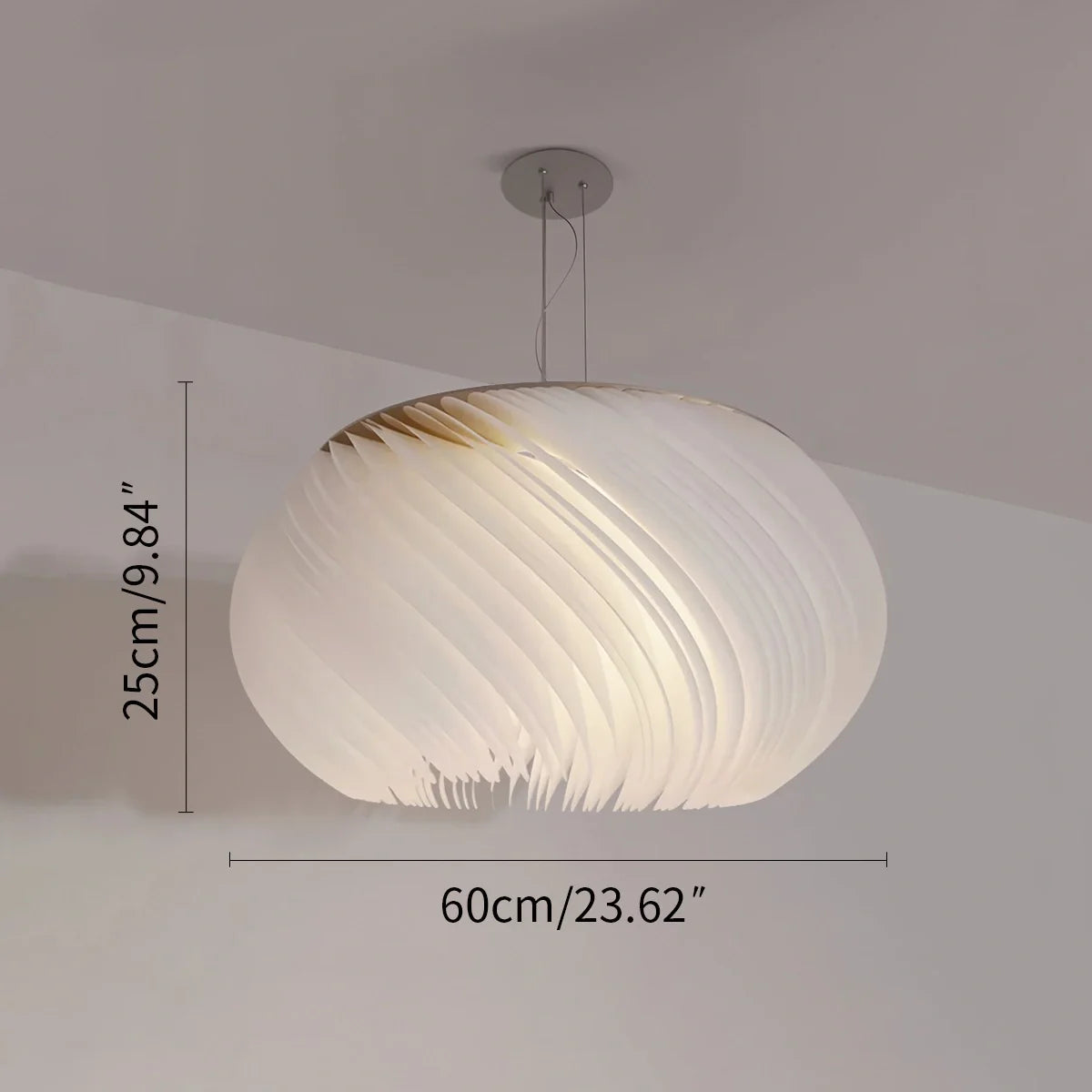 Feyran White Acrylic Petal Pendant Light for Living Room