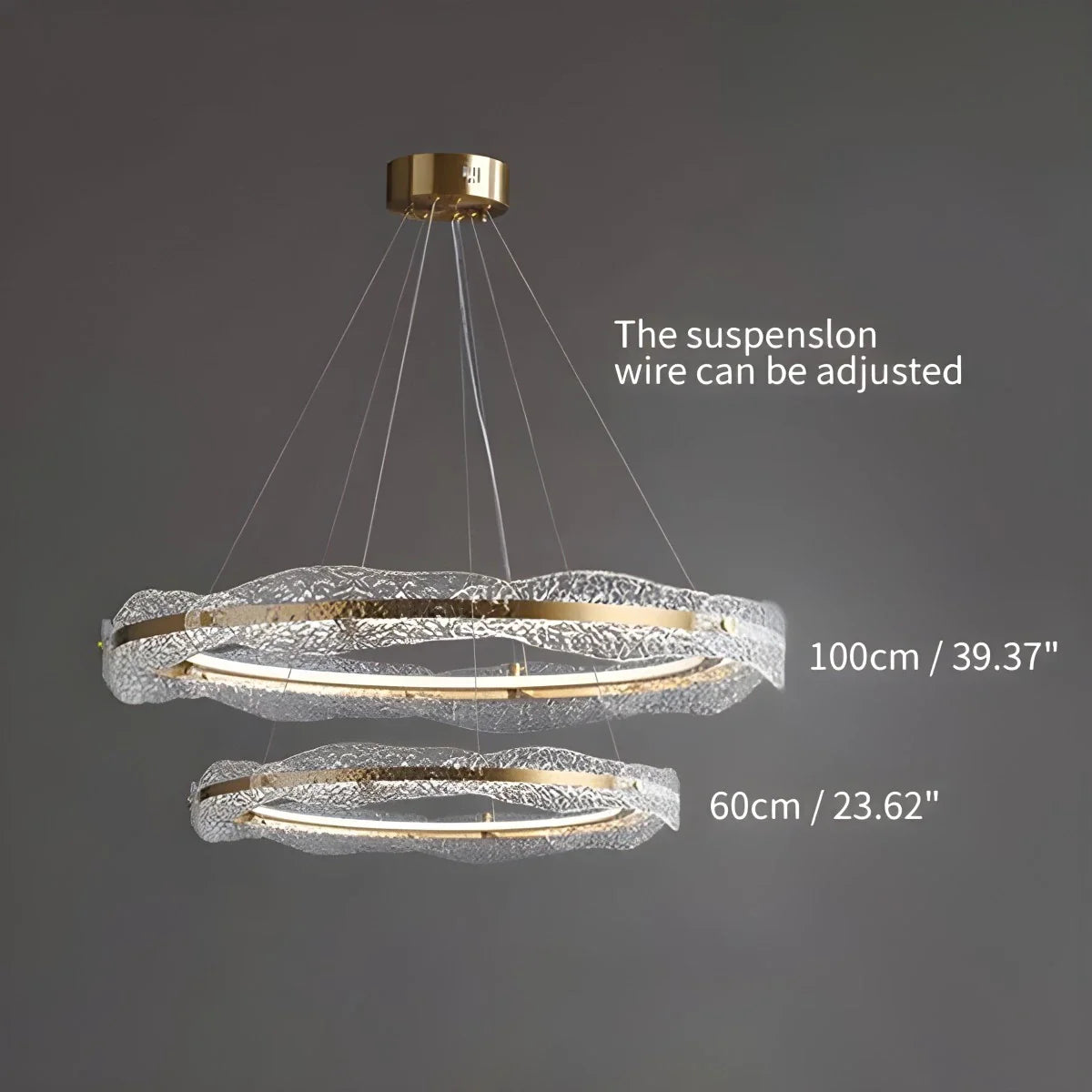 Feyran Water Pattern Glass Chandelier for Living Room