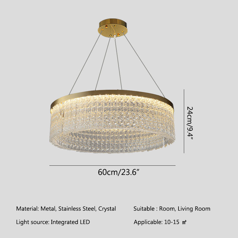 Feyran Round Halo Crystal Chandelier for Living Room