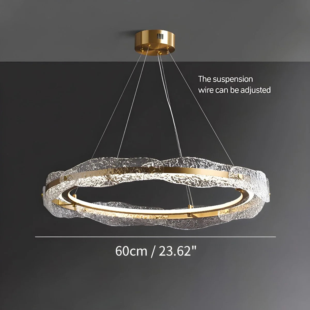 Feyran Water Pattern Glass Chandelier for Living Room