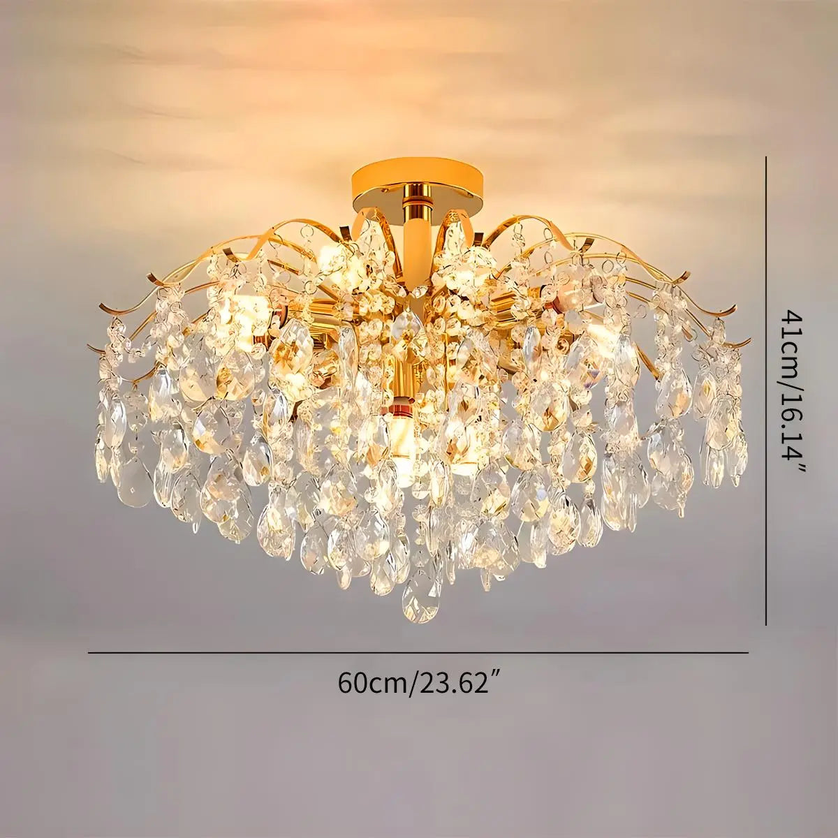 Feyran French Vintage Crystal Ceiling Chandelier