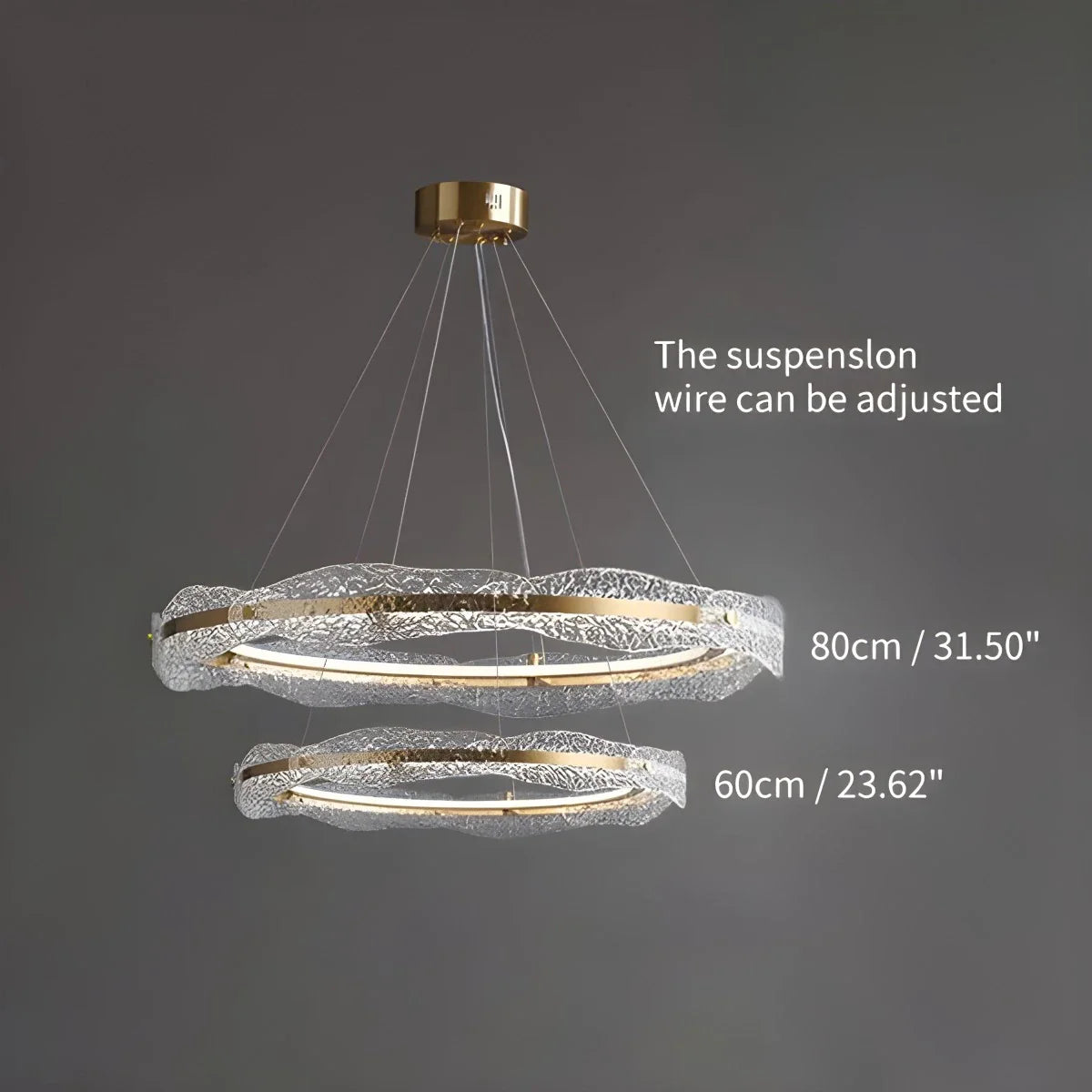 Feyran Water Pattern Glass Chandelier for Living Room
