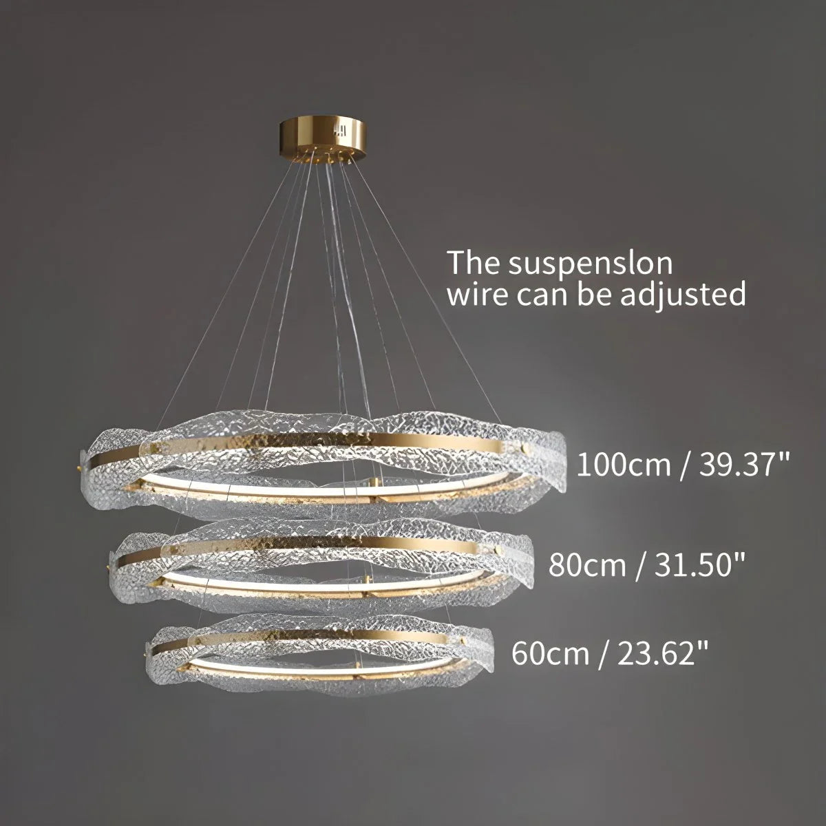 Feyran Water Pattern Glass Chandelier for Living Room
