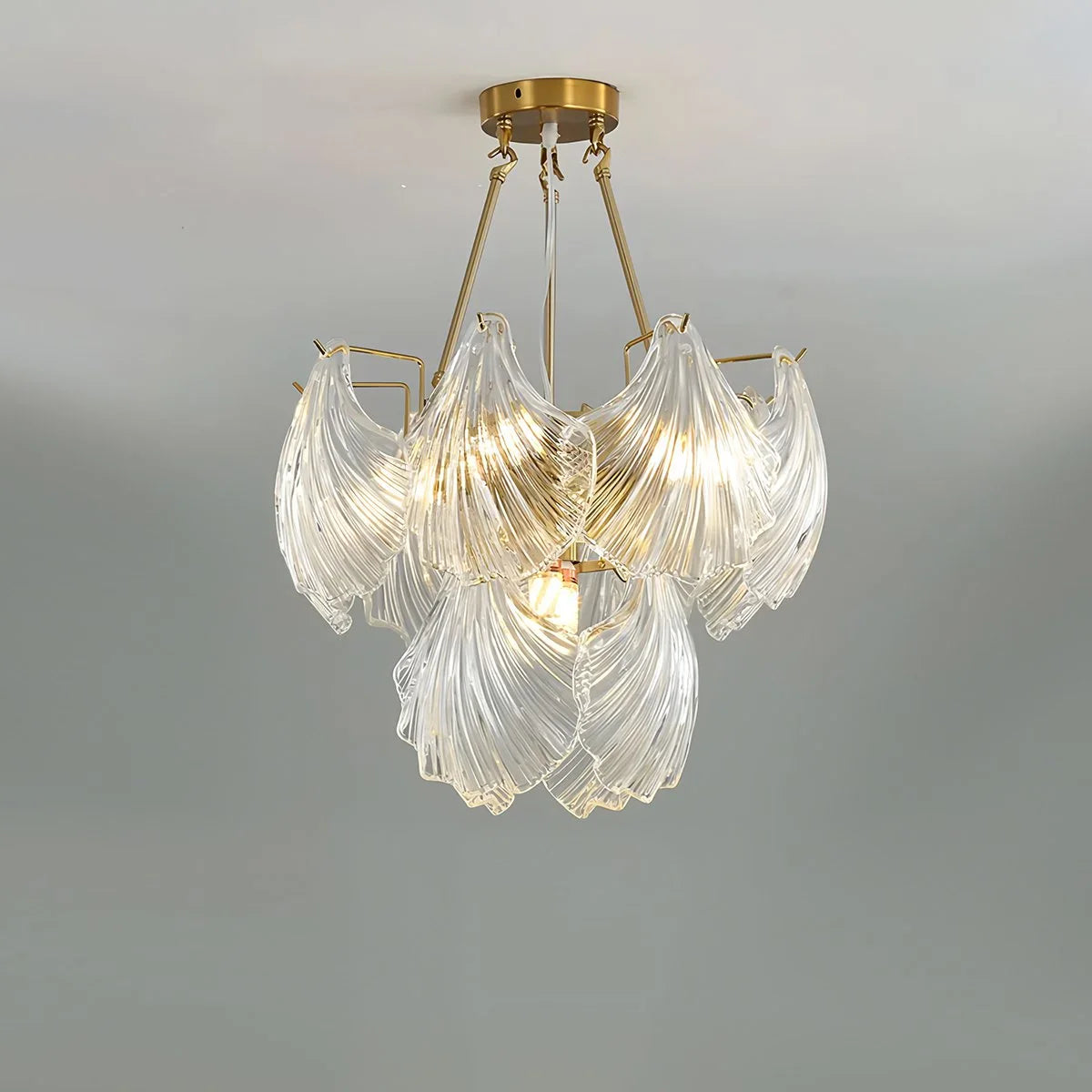 Feyran Vintage Rowan Glass Shell Chandelier