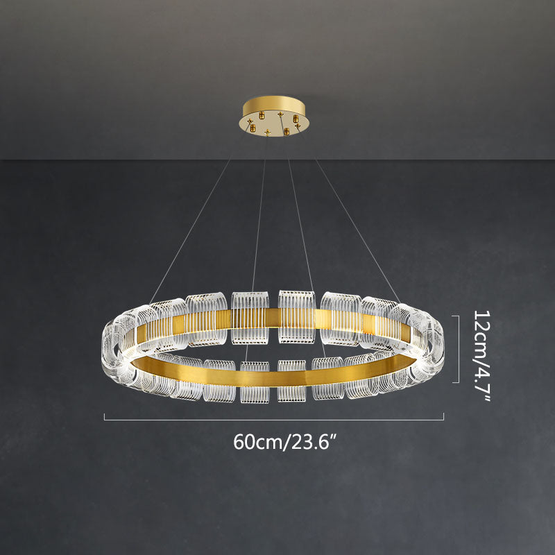 Feyran Gold Circular Led Chandelier for Living Room