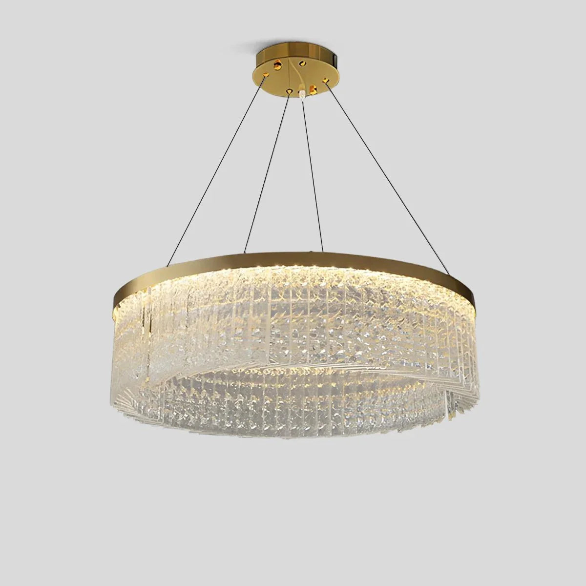 Feyran Round Halo Crystal Chandelier for Living Room