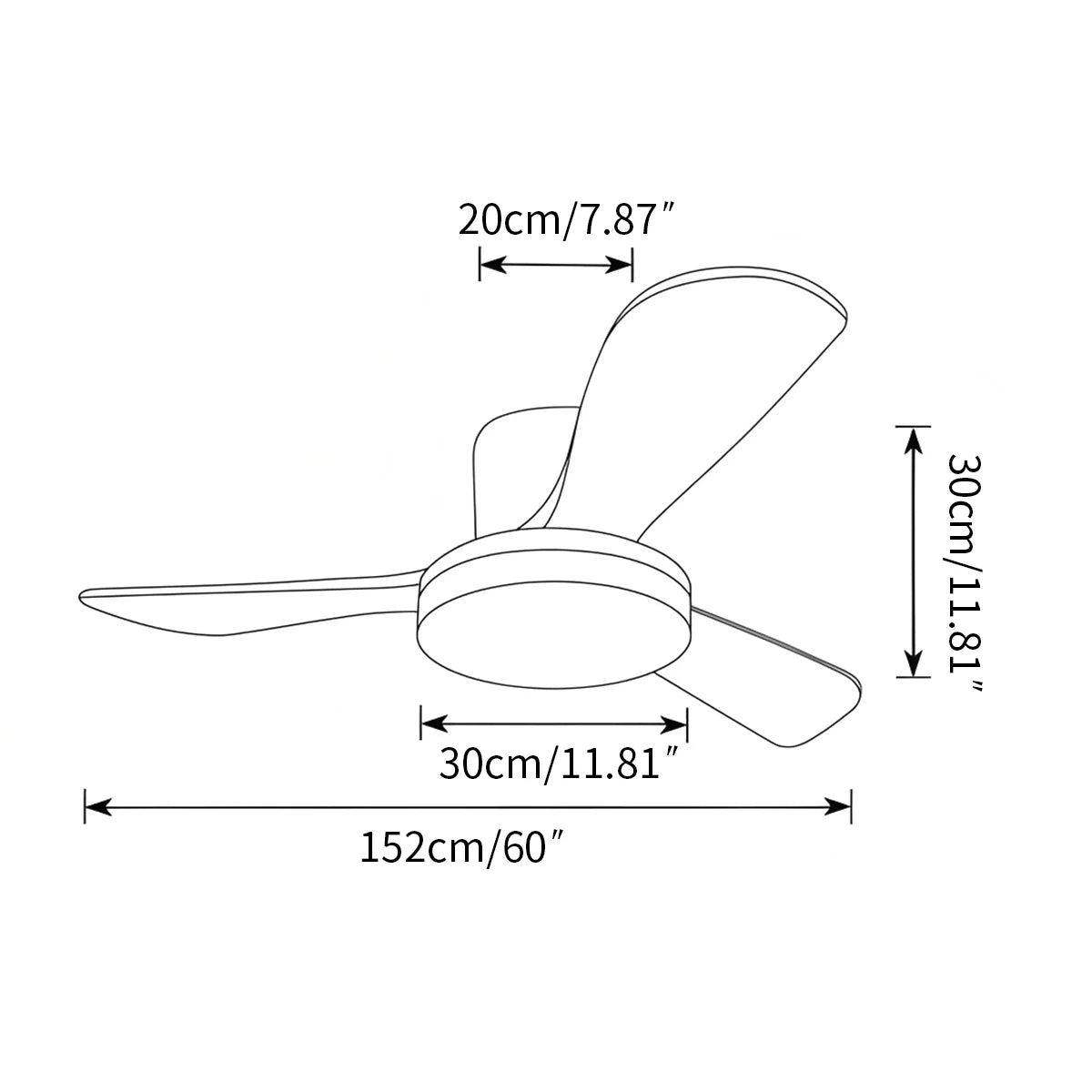 Feyran 3 Wood Blade Low Profile Ceiling Fan Lamp
